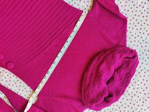 Pink Woolen Top For Women