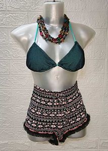 Blue And Black Bikini Top