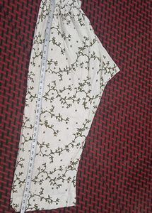 Women Olive Green Printed Kurta And Plazo Set