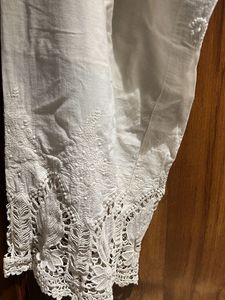 White Embroidered Palazzos