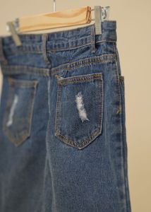 Ripped Denim Mini Skirt