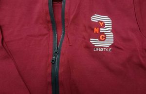 Maroon Full-Zip Casual Jacket
