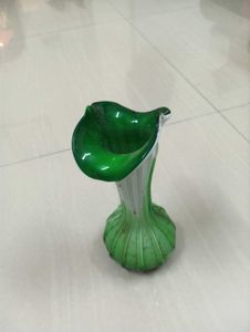 Green Glass Lily Vase