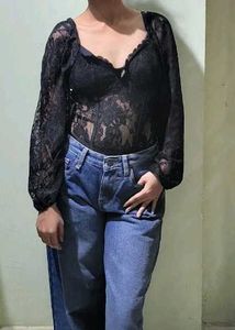 Bustier Mesh Lace Top