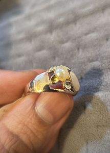 Rose Gold Pearl and Diamond Ring