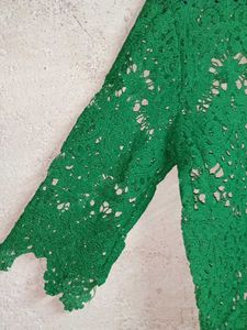 See-through Lace Crop Top Green 💚