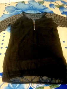 Black Tunic with Lace Sleeves