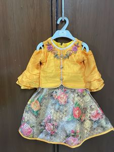 Embroidered Lehenga With Banarasi skirt