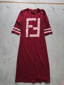 Maroon T-Shirt Dress