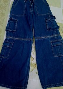 westside Blue Denim Cargo Pants