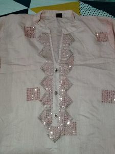 Pink Embroidered Kurta Set
