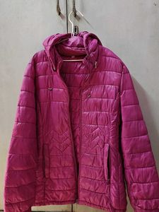Pink Puffer Jacket with Hood