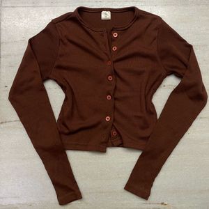 Brown Buttoned Top