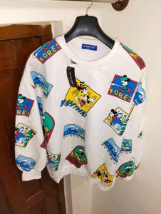 White Colour Animated Sweatshirt