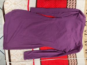Purple Long Sleeve Mini Dress