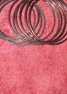 Silver and Grey Metal Bangles
