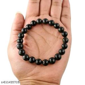 Black Stone Bracelet for Men Boys | Stylish Kada |