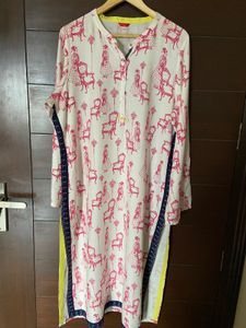 Off white Printed Kurta from (W)18(xxxl)