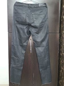 Exported leather coating Biker look Jeans