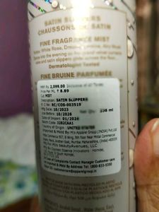 Satin Slippers Mist By Bath &amp; Body Works