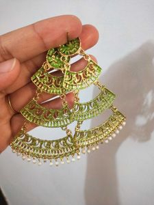 Green Dangle Earrings