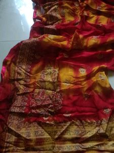 Aesthetic Red Yellow Printed Dupatta