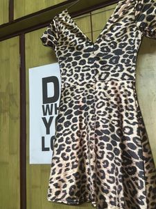 Leopard Print Mini Party Dress