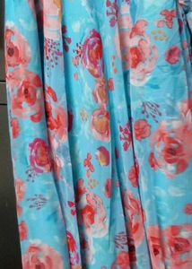 Floral Print Floor Touch Gown
