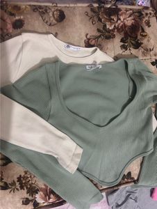 Set of 2 cropped Zara Knit Top