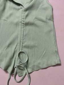 Green Ribbed Top