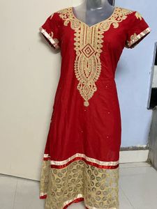Pintrest Designer Embroidered Red Kurta