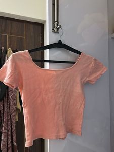 Cute Peach Button-Front Top