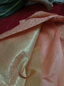 Peach Banarasi Saree with Blouse