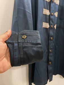 Navy Blue Black Shirt With Patterns