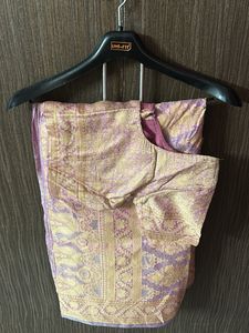Woven Purple & Gold Indian Sari