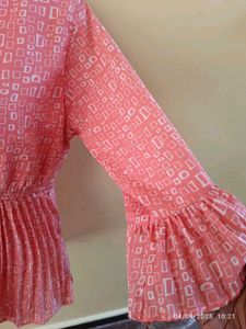 large size Peach Printed Top