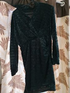 Elegant Green Velvet Dress