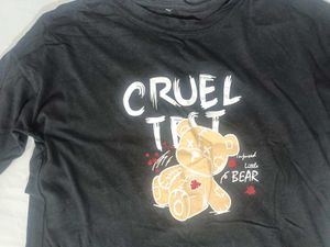 Black &#34;Cruelest Little Bear&#34; Graphic Tee