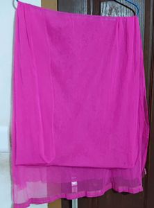 Pink Dupatta with Gold Trim