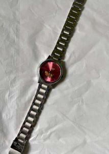 Pink Dial Analog Watch