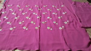 Pink Daily Wear Sari With Blouse Piece