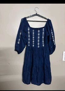 Blue Embroidered Top