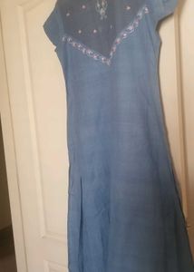 Blue Embroidered Dress