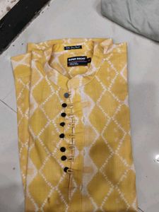 Yellow Patterned Kurta