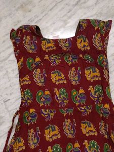 Kalamkari Printed Casual Dress,