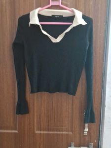 Black V Neck Top