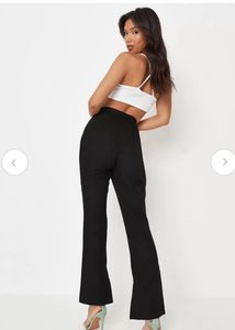 Missguided Women Black Solid Slim Fit Parallel Tro