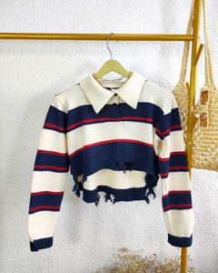 Striped Cropped Sweater