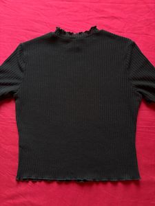 Shein Black Ribbed Top