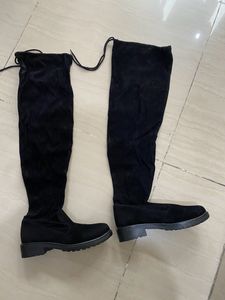Unused Black Thigh High Boots